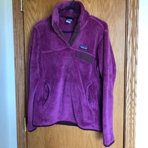 Patagonia magenta snap-t retool pullover